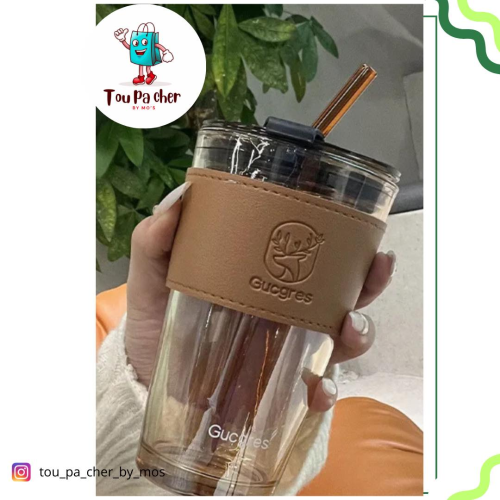 Tasse à paille en Verre - Marron