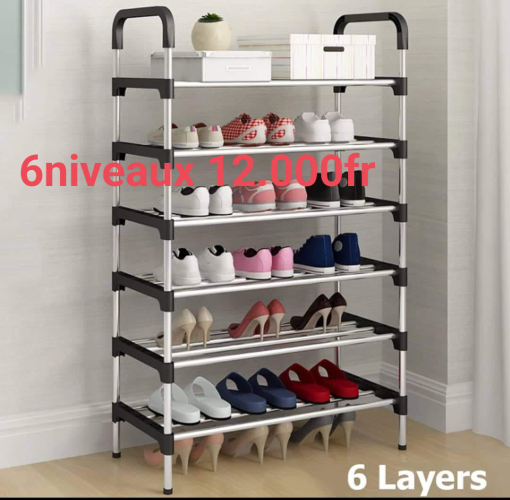 Etagère de chaussures en acier inoxydable - 6 niveaux