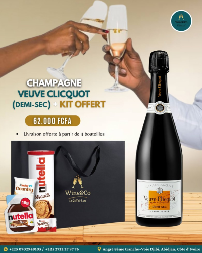 Champagne Veuve Clicquot Demi-Sec & Kit offert