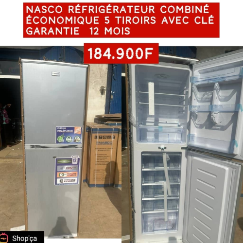 Réfrigérateur combiné NASCO avec 5 casiers partie congélateur