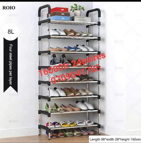 Etagère de chaussures en acier inoxydable - 24 paires