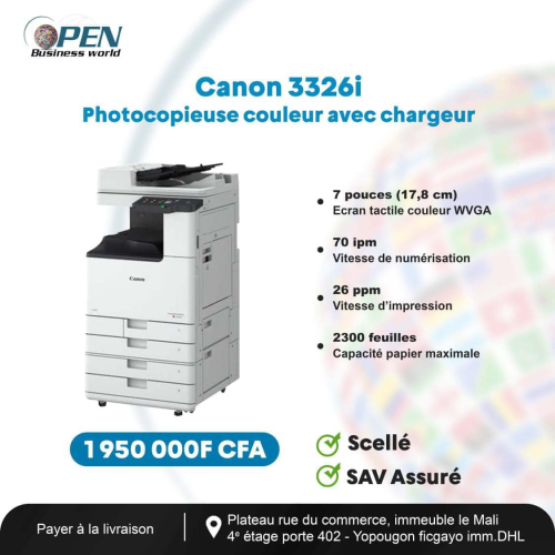 PHOTOCOPIEUSE Couleur avec Chargeur CANON 3326i