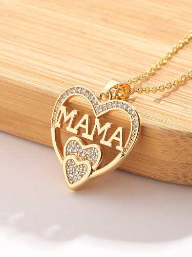 Collier Pendentif Délicat en Alliage de Zinc – Accessoire Élégant pour Femme, Style Lettres « Maman »