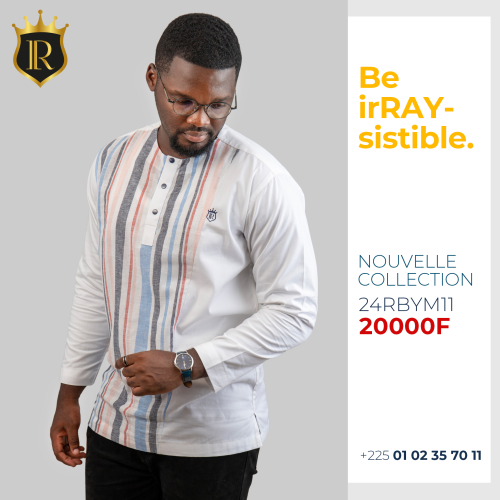WiniMall Tunique blanche avec rayures multicolores