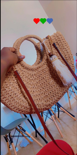 Sac en paille - taille moyenne avec sa bandoulière
