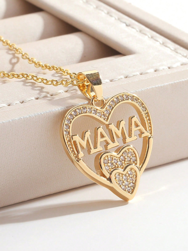 Collier Pendentif Délicat en Alliage de Zinc – Accessoire Élégant pour Femme, Style Lettres « Maman »