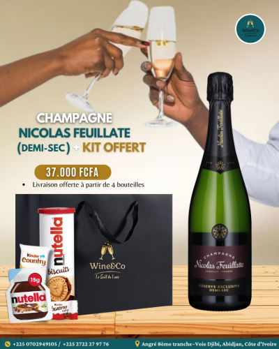 Champagne Nicolas Feuillate Demi-Sec + Kit offert