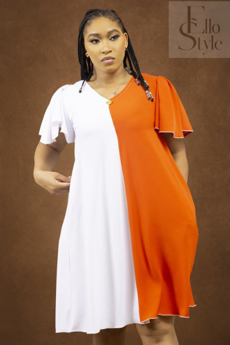 Robe Orange-blanc