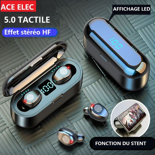 Ace Elec Écouteurs Bluetooth Stéréo - Pioneer F9 - Noir