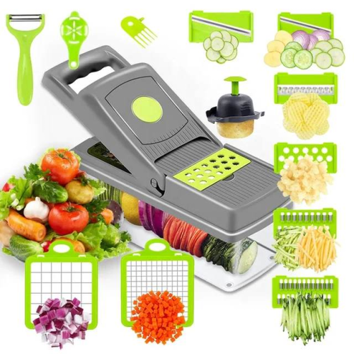 Cuisine et maison multifonctionnelle coupe-fruits trancheuse 14 en 1 oignon ail manuel robot culinaire hachoir à légumes