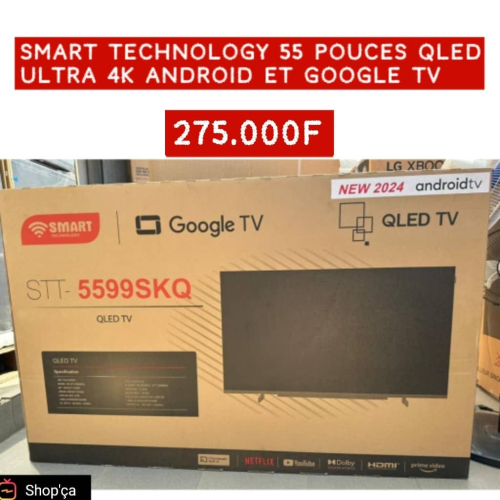 TV SMART 55 pouces QLED UHD 4K ANDROÏD TV