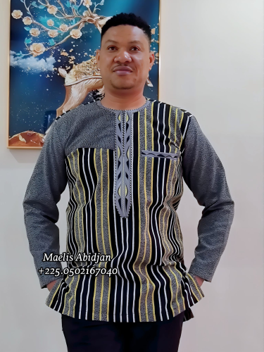 WiniMall Pagne tisse tradi moderne special Haut brode