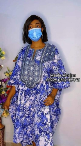 Robe en kokodunda oversize brodée _ Coton glacé