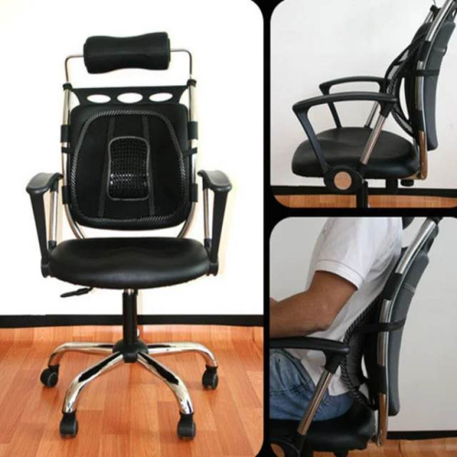 Coussin de massage dorsal en maille respirante; soutien lombaire, taille arrière  pour siège de voiture , siège de bureau et domicile .